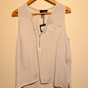 100% grey silk Kooples tank top